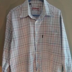 Light blue plaid button down shirt
